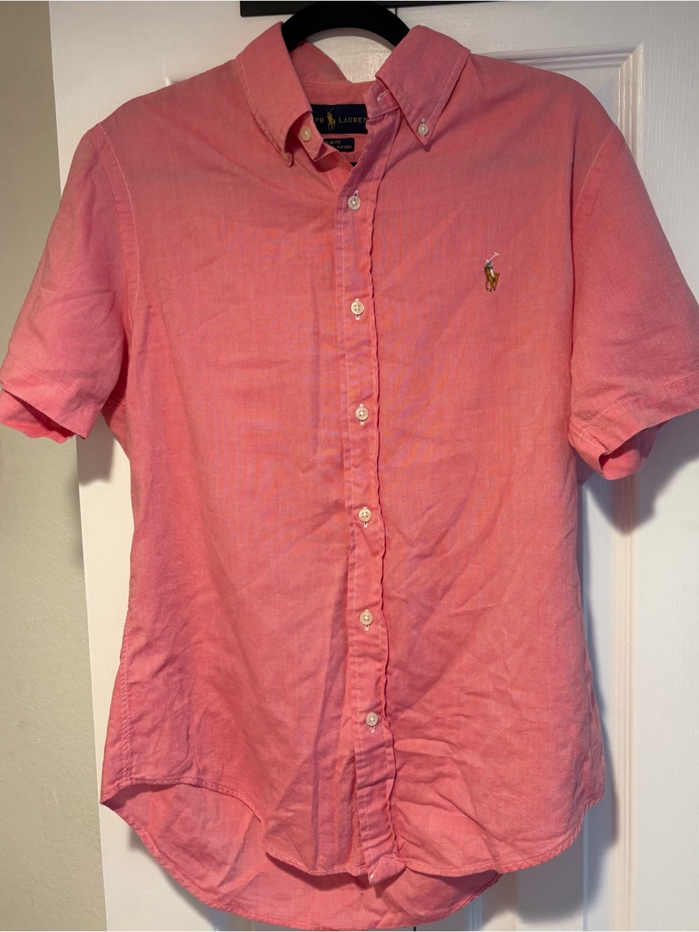 Ralph Lauren Red/Pink Short-Sleeve Chambray Button-Down Men’s Slim Fit Size M